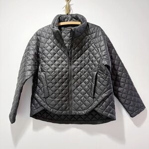 Quince Featherless Quilted Puffer Jacket Black Barn Coat Like New Winter Fall